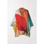 아크리스 Asymmetric Printed Wool-crepe Tunic