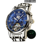 OLEVS Men Automatic Watch Mechanical Self Winding Watches for Skeleton Business Dress Luminous G6607
