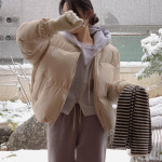 코코블랑 솜사탕 오버핏 컬러 패딩