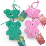 WASABI BEAR 와사비 베어 봉제 인형 데코링 키링 1개 핑사비베어 전신