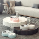 반려동물 논슬립 2구 반자동 급체방지 급수기 밥그릇