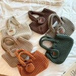 미니 뜨개 코인 토트백 겨울 캐주얼 손가방 니트백 니트가방 뜨개가방 겨울뜨개가방 니트토트백