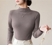 1 1 1 여성 폴라 티셔츠 겨울 긴팔 이너 반목티 3P