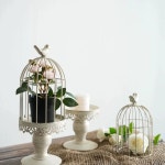 티 6알 장 소형 새장 오브제 앤틱 빈티지 데코 정원 철제 티왁스 6알 1A385