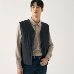 라이프로그 매장정품 라이프로그 남성 에센셜 브이넥 퀄팅 패딩 조끼 컬러 576547 VOE345DWH2