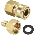 3137428 uxcell 가든 호스 놋쇠 퀵커넥트 세트 이음매 M22x1 5 암나사 워터 커넥터 고압 세척기 어댑터