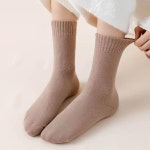 따뜻한 여성 기모 테리양말 겨울양말 두꺼운양말 기모양말 카멜