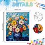 그림 DIY PhotoCustom 숫자 꽃 풍경 손으로 그린 선물 키트 캔버스 장식에 그리기