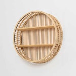 인테리어 벽걸이 소품 스타일 선반 대나무 북유럽 원형 라운드 진열장 수납장 벽선반