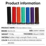 BUCKLOS 자전거 그립 통합 고무 미끄럼 방지 Mtb 핸들 바 커버 잠금 장치 산악 커프스 BMX 사이클링 부품