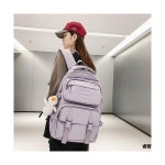 심쿵 커플가방 퓨어 멀티 포켓 가방 고교생 PC 커플 대용량 백팩 OOTD5