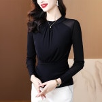 이지로지엑스 레이스 메쉬 슬림한 스타일 여성 댄스복 상의 공연복 라인댄스복