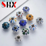 SHX 가든 아메리칸 호박 세라믹 손잡이 단일 홀 핸드 그린 캐비닛 문짝 서랍 가구