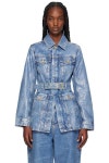GANNI 블루 포일 데님 재킷 242144F060007