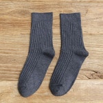 1켤레 다크그레이 양말 골지 무지 무압박 여성용 삭스 골덴 고르뎅 무늬없는 깔끔한 민무늬 SG-1DD03-6764