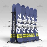 스키보관대 스탠드 행거 스노우보드 디스플레이 2개 1 수집 3단 3개 4층 휠 3개 수납