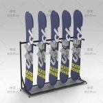 스키보관대 스탠드 행거 스노우보드 샵 샤크팡 스노보드 4층 보드 거치대 업소용 휠 3개 수납