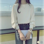 셔츠 긴팔 여성 가을 핀턱 심플 블라우스 데일리 봄 JWBE9C98