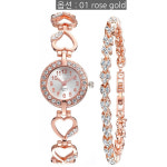 ADSBIAOYE LuXury Womens Watch Diamond Bracelet Stylish Hollow Stainless Steel Strap Formal We G2330