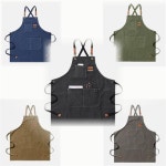 HPS HPS 카페 방수 데님 캔버스 업소용 주방 앞치마 에이 민트