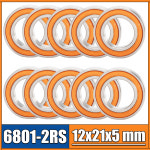 베어링 21 얇은 섹션 볼 61801 RS 실드 6801RS ABEC-3 10PCS 12 L-2112DD