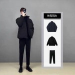 경량 트렌치코트 남성 가을 겨울 하이넥 도톰 패딩 3종 세트 남성복 한 벌 스타일링