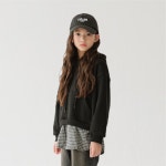 에스엠투 여아용 아일렛 체크 기모 보온 후드 티셔츠 9호