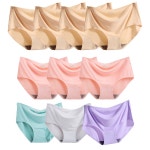 헬스와미 여성 심리스 팬티 10장 세트 노라인 무봉제 skin4장 peach3장 sky3장