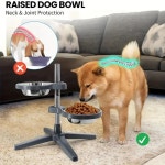 ADJUSTABLE HEIGHT RAISED PET FDER WITH 2 STAINLESS STL BOWLS LO PLASTIC FOR ALL SIZES OF DOG