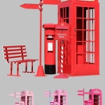 공중전화 부스 박스 철제 철재 장식 레트로 조형물 인테리어
