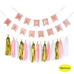 가 16 개 대 조직 술 갈 랜드 종이 배너 garlands 공예 생일 파티 장식 깃발 사진 부스