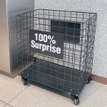 바퀴달린 빨래바구니 이동식 대형 수납함 철망 철제