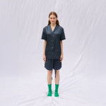 고고르르 고고르르 Chest Logo Pajama Half Set Charcoal