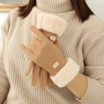 스웨이드 여성 장갑 터치 기모 겨울