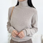 소프트 여성 폴라티 겨울 이너 티셔츠 긴팔 니트티