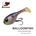 ESFISHING 실리콘 소프트 미끼 풍선피시 데라볼 후크 인공 낚시 루어 태클 24g 개