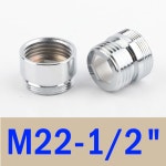 스테인레스 스틸 M22 스레드 커넥터 가정용 호스 워터 어댑터 Male 22 Male 1l2
