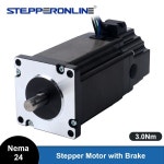 STEPPERONLINE Nema 24 스텝퍼 모터 CNC 원형작 전 브레이크 2 상 60 24V 4 5W 3 0Nm