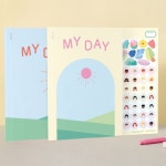 키즈바인더 감정일기장 스티커 세트 초등일기장 어린이 초등학교 감정일기 감정일기장 스티커 세트 옐로 1세트