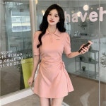 여성 골프 폴로넥 원피스