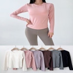 여성 6컬러 일상 스포츠웨어 패드내장 소프트 티셔츠 WFGERC9