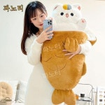 붕어빵 속 냥이 대형 귀여운 고양이 인형 애착 파노티