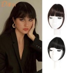 DIFEI 합성 가발 에어 앞머리 사이드 번 스트레이트 뱅 헤어핀 천연 심리스 고온 실크 앞머리