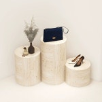 사각스탠드 석회석 선반 카달로그 접이식 전시 인테리어