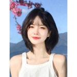 커트단발 여성통가발 인조 앞머리 가발 스타일 여성 중단발 통가발 쿨 -헤어넷