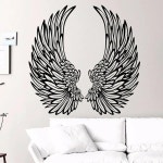 천사 날개 벽 데칼 비닐 스티커 홈 장식 침실 DIY 포스터 E525 01 02 주황색