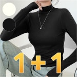 여성 목티 레이어드 스판 이너 터틀넥 폴라티 2P