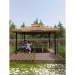 야외 마당 바닥 초가 정자 장식 벼막 야외 바베큐 방지 모의 초가정 텐트