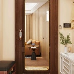 문에거는 거울 신발장 도어 문걸이 전신거울 걸이식 문에 앰버 다용도 사이즈문의 피팅 1 파손 재발급 고요흑색 90 문걸