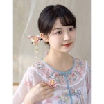 수수언니네 꽃무늬 액세서리 세트 수제 DIY 스티치 짜임 레이스 실 소재 가방 귀걸이 비녀